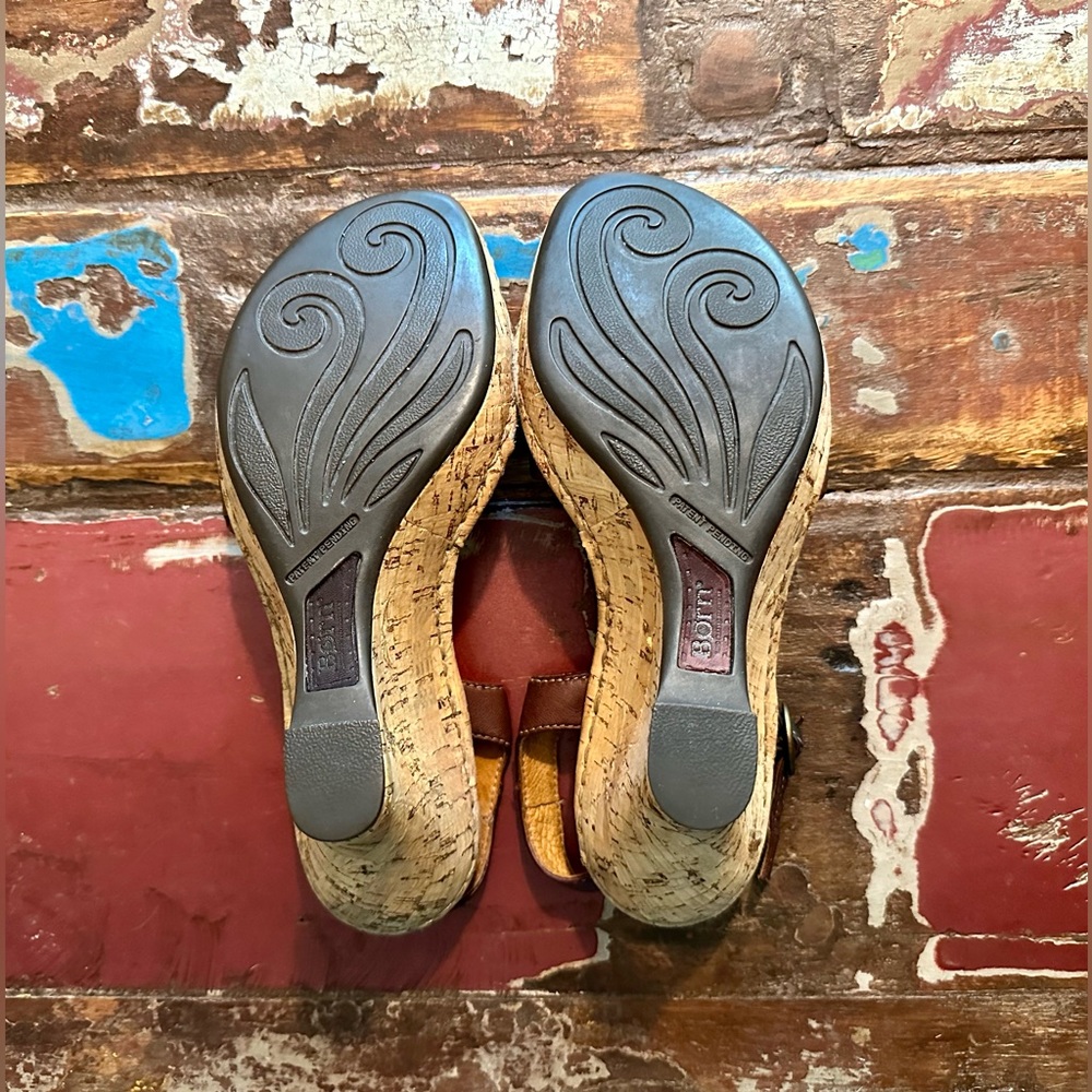 Born Leather Wedge Sandals - Picture 5 of 8